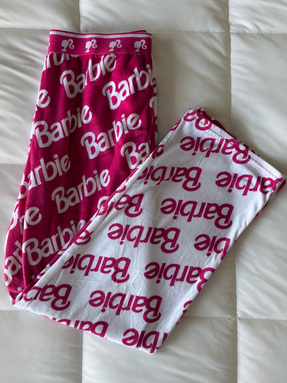Barbie Pink & White Logo Pajama Lounge Pants Size Small